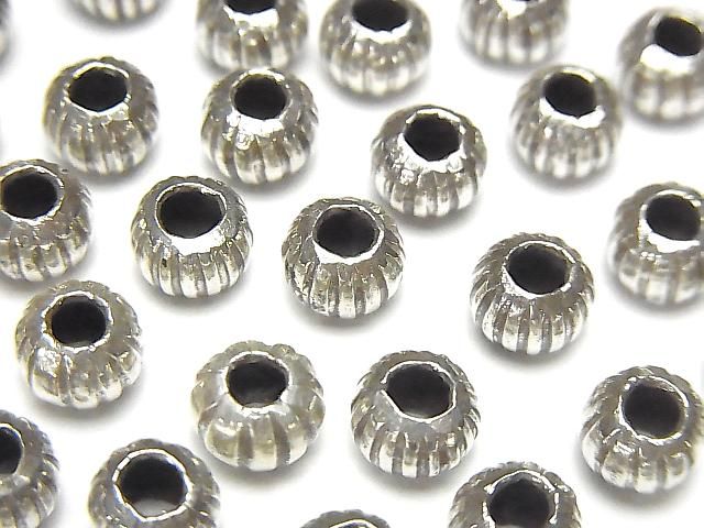 カレンシルバー ライン入りロンデル7×7×5mm 4個の画像