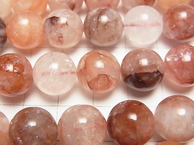 【動画】レッドヘマタイトクォーツ ラウンド12mm 半連/1連(約36cm) サムネイル2
