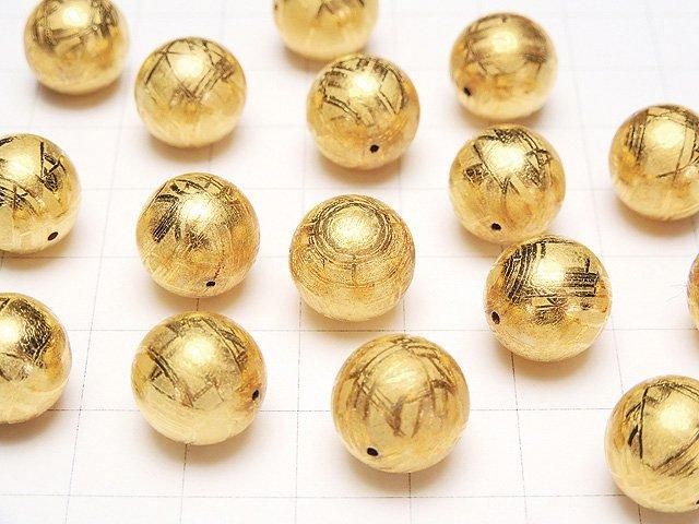 【動画】【粒売り】メテオライト(ムオニナルスタ隕石) ラウンド12mm イエローゴールド 1粒 サムネイル3