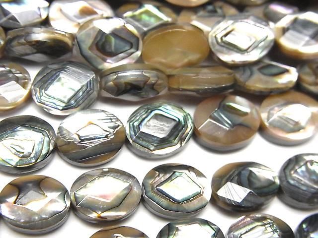 アバロンシェル(鮑) オーバルカット10×8×5mm 1/4連~1連(約38cm)の画像