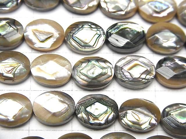 アバロンシェル(鮑) オーバルカット10×8×5mm 1/4連~1連(約38cm) サムネイル2