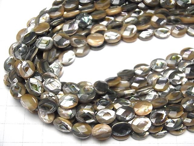 アバロンシェル(鮑) オーバルカット10×8×5mm 1/4連~1連(約38cm) サムネイル4