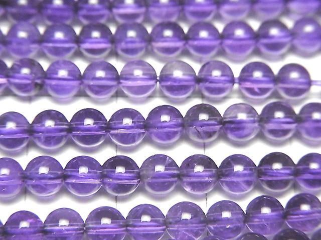 【動画】高品質アメジストAAA ラウンド4.5mm 1連(約36cm) サムネイル2
