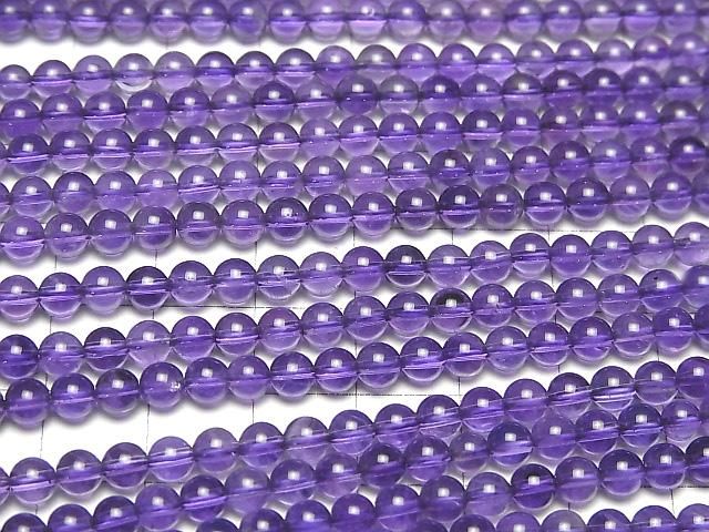 【動画】高品質アメジストAAA ラウンド4.5mm 1連(約36cm) サムネイル3