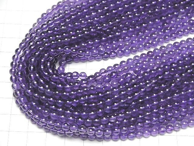 【動画】高品質アメジストAAA ラウンド4.5mm 1連(約36cm) サムネイル4