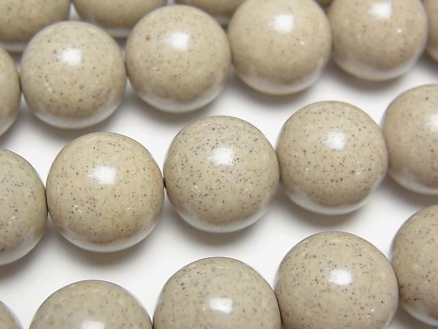 【動画】【値下成功】◆天然記念物◆台湾産高純度北投石 ラウンド14mm 1/4連~1連(約37cm)の画像