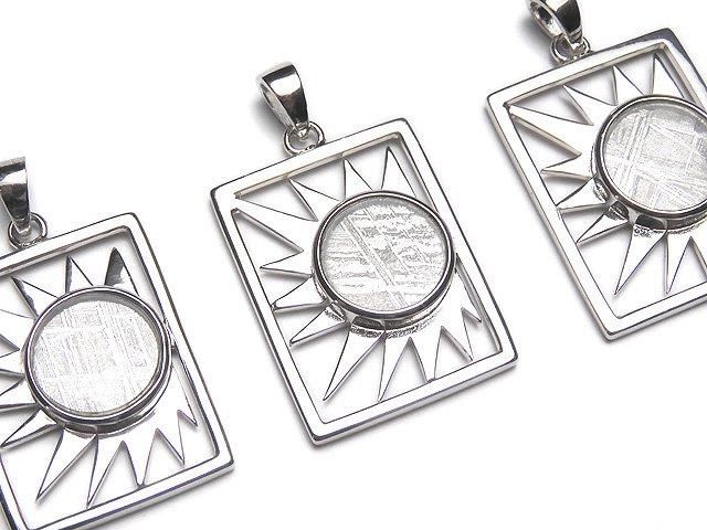 メテオライト(ムオニナルスタ隕石) 太陽モチーフ ペンダントトップ24×18×3mm SILVER925の画像