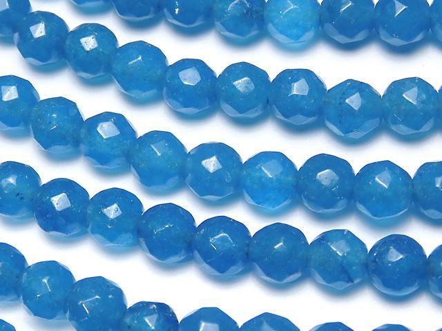 ブルージェード 64面ラウンドカット6mm NO.3 1連(約38cm)の画像