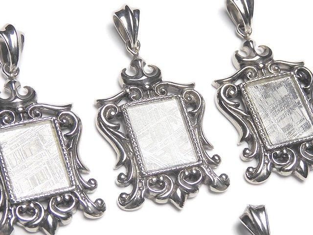 メテオライト(ムオニナルスタ隕石) レクタングルペンダントトップ42×26×4mm 1個の画像