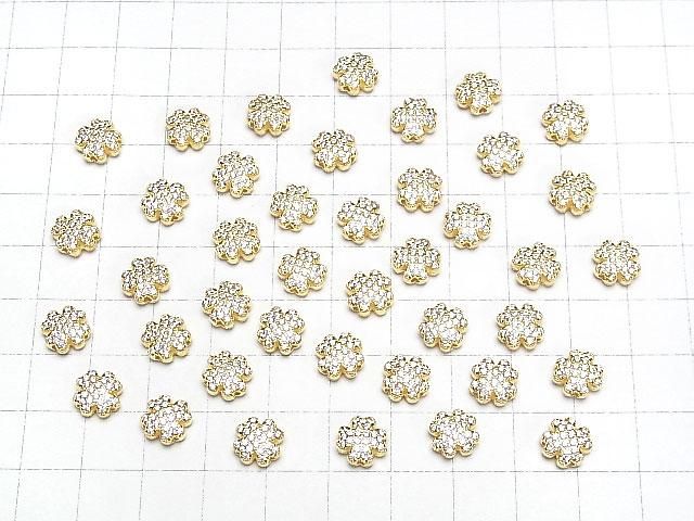 Silver925 クローバーモチーフ(CZ付)8×8×4mm 18KGP 1個 サムネイル4
