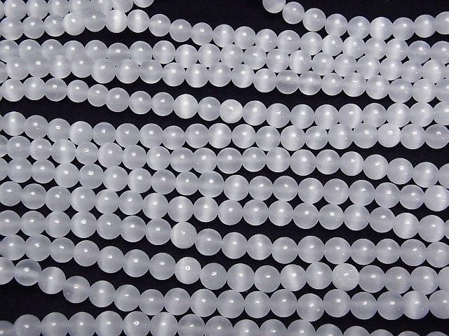 【動画】ブルーグレーカラーキャッツアイ ラウンド6mm 1連(約35cm) サムネイル3