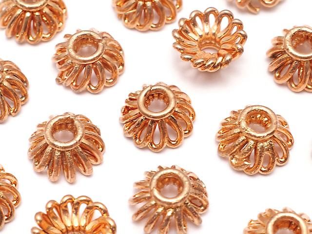 コッパー(銅) ビーズキャップ10×10×5mm 半連/1連(約18cm)の画像