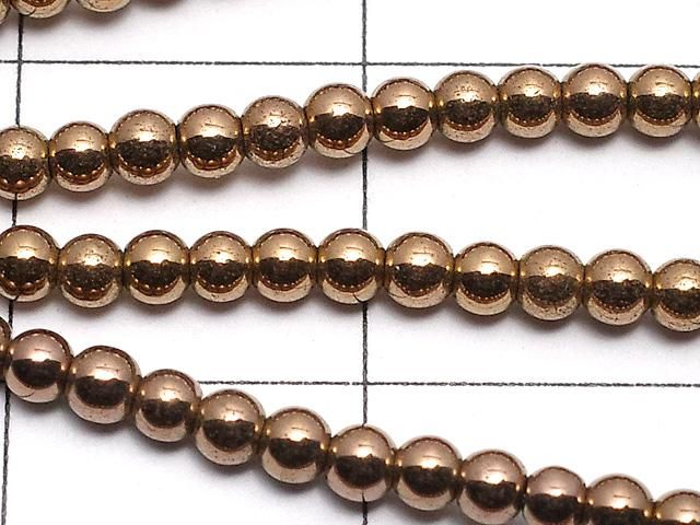 ヘマタイト 極小ラウンド2mm ブロンズカラーコーティング 1連(約38cm) サムネイル2