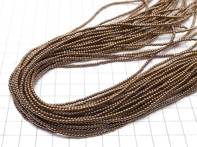 ヘマタイト 極小ラウンド2mm ブロンズカラーコーティング 1連(約38cm) サムネイル4