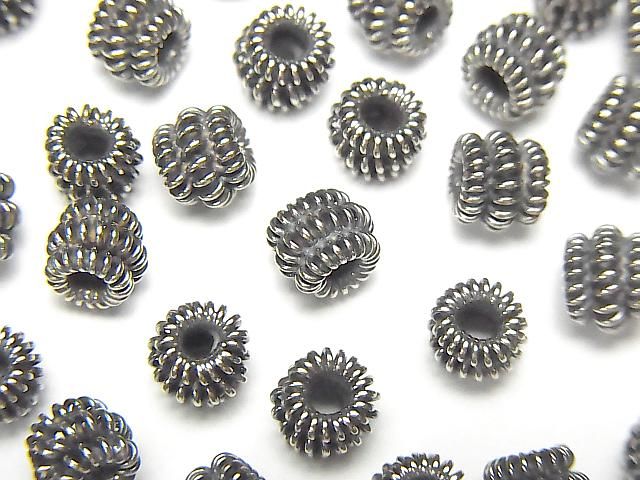 バリシルバー ロンデル6×6×5mm いぶし 2個の画像