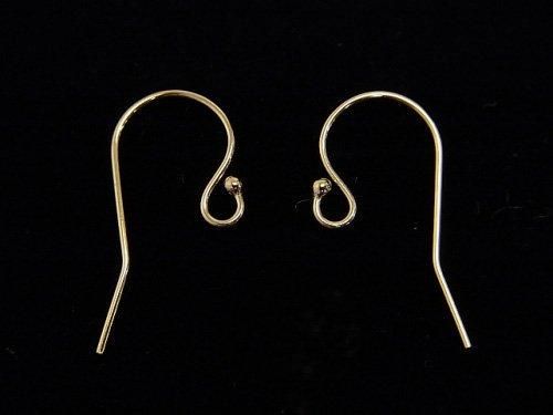 14KGF 丸玉付きピアスフック20×11mm 1ペアの画像