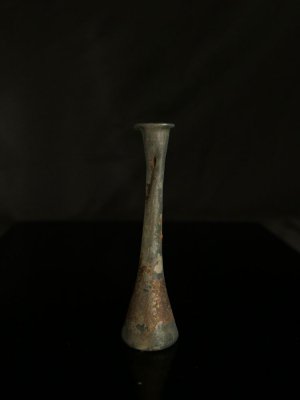 1-2世紀頃・古代ローマ・ローマン・ガラス・ブルー・香油瓶・h10.8cm