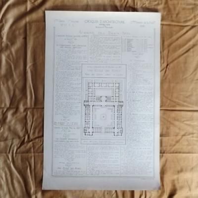 英国アンティークの建築図面　3枚 京都大学図書館機構 - 重要文化財「ジョサイア・コンドル建築