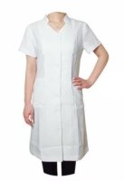 【サロン用品】白衣 エステサロン制服 半袖タイプ ドクターコート 