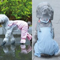 【大型・中型犬用】レインコート ピンク/ブルー 雨の日 お散歩 雨具