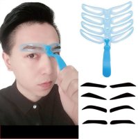 【眉毛用品】男性 メンズアイブロウ 4種類 眉毛ステンシル テンプレート ブルー