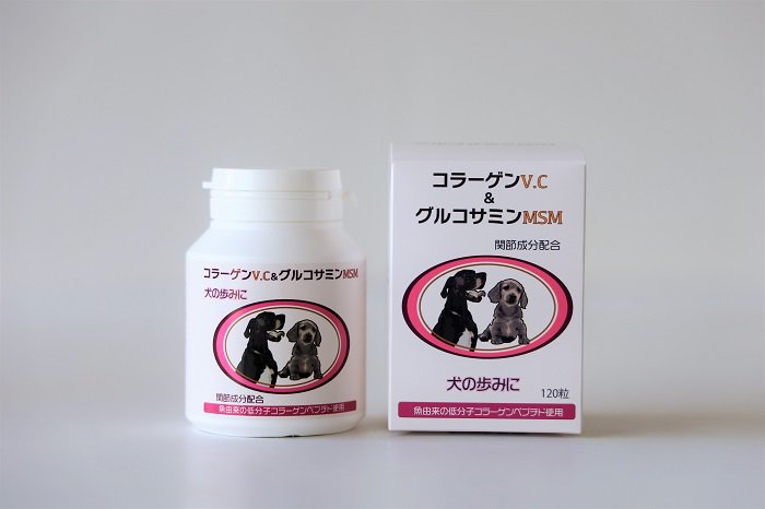 日本ビーエフ コラーゲン＆グルコサミン 120粒 犬 サプリメント プロテオグリカン グルコサミン コンドロイチン 錠剤 関節 皮膚被毛
