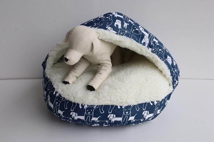 Wag Cozy Cave bed PEDIGREE DENIM WHITE
