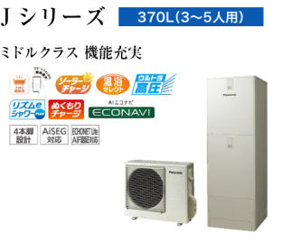 パナソニックエコキュート HE-JU37LQS 一般地向け ミドルクラス ウルトラ高圧 フルオート 370L リモコン・脚カバー付き 本州送料無料 -  【水彩ドットコム 本店】 住宅設備の激安販売