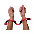 ●送料無料●連結型拘束ロープ(黒玉・赤ロープ80cm）