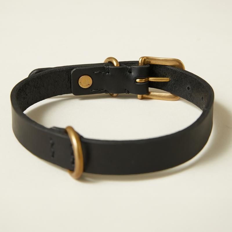 犬の首輪＆リード｜スムーズレザーカラー ブラック｜we dog & cat home