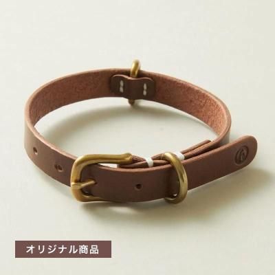 犬の首輪＆リード｜スムーズレザーカラー ブラウン｜we dog