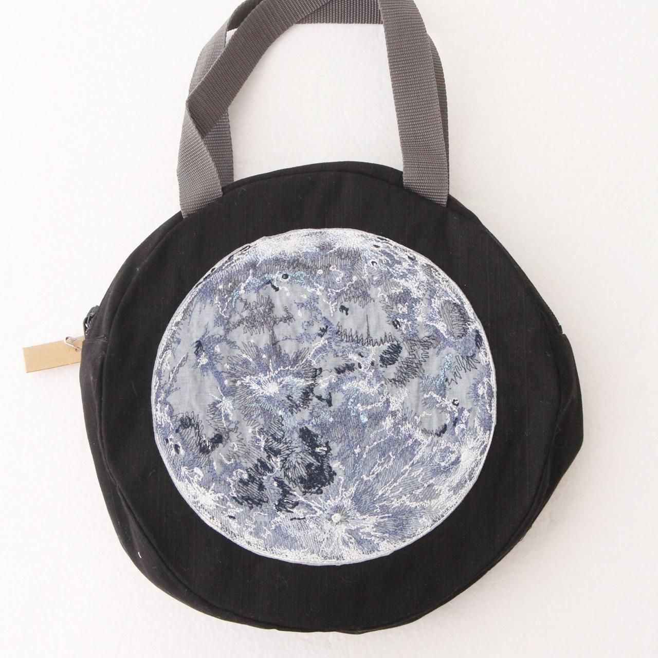 満月の刺繍バック | オリジナルトート - フリル帯,オリジナル