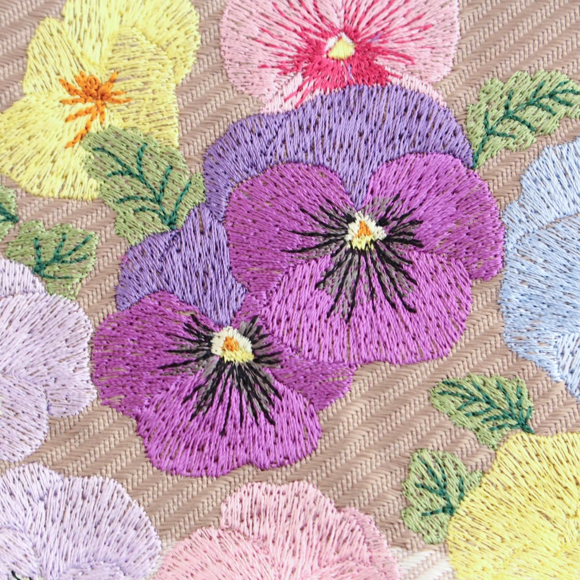 ビオラの兵児帯 | 刺繍帯 - フリル帯,オリジナル着物,刺繍半襟の