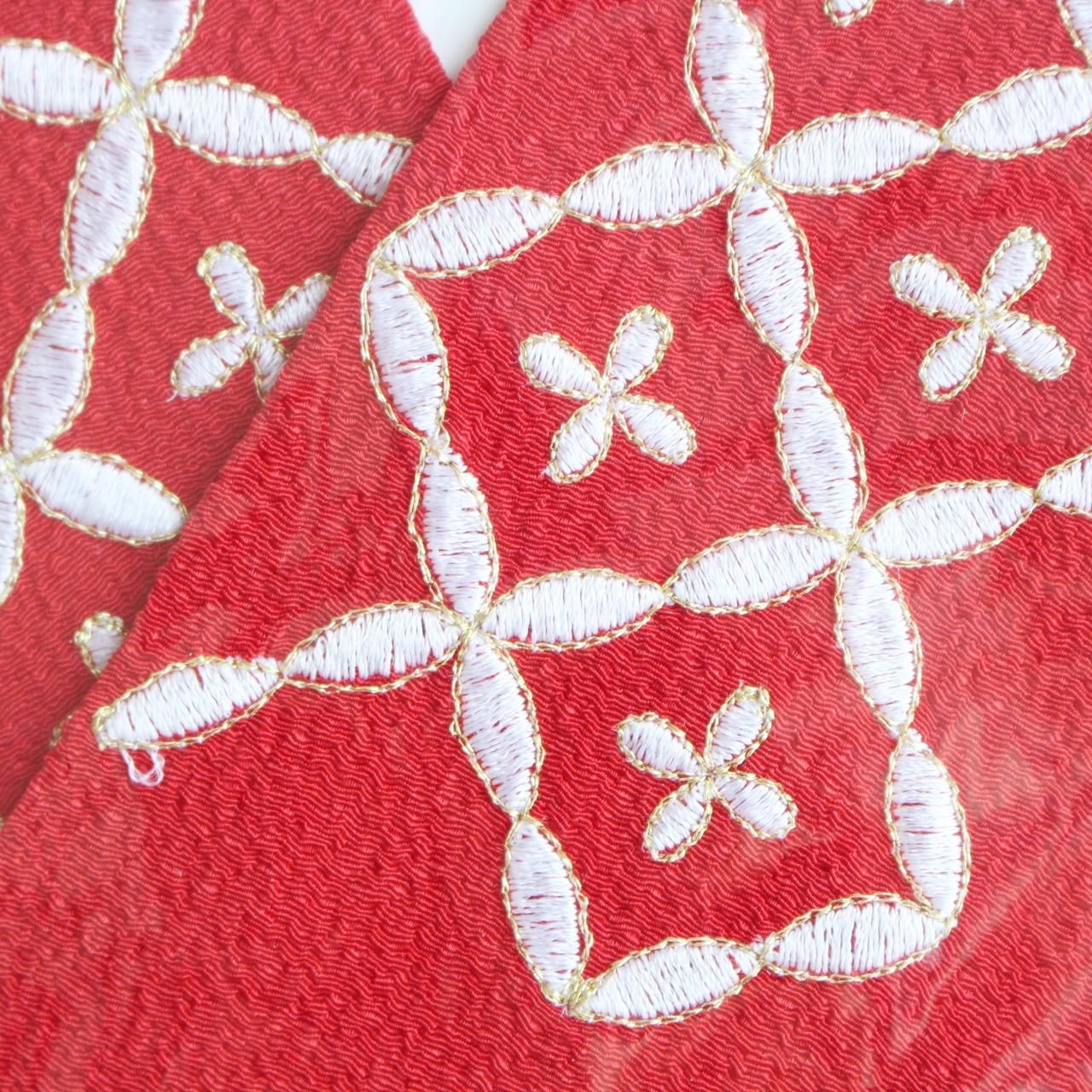 値下げ‼️ 赤 花柄刺繍 半襟 45000円 赤 花柄刺繍 半襟 - メルカリ