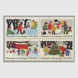 アメリカ 1982年クリスマス 「冬の子供たち」4種連刷