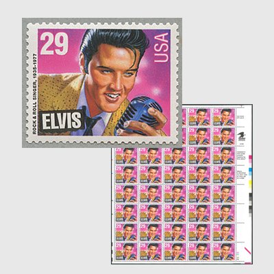 アメリカ 1993年歌手・俳優エルヴィス・プレスリー - 日本切手・外国切手の販売・趣味の切手専門店マルメイト