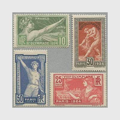 フランス 1924年第８回パリオリンピック4種 - 日本切手・外国切手の販売・趣味の切手専門店マルメイト