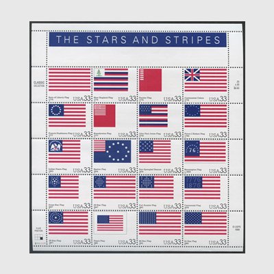 アメリカ 00年星条旗の変遷シート 日本切手 外国切手の販売 趣味の切手専門店マルメイト