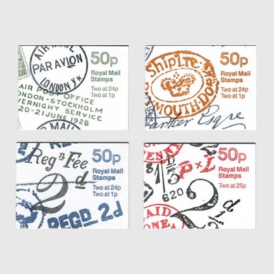 イギリス 切手帳「消印シリーズ」4種 ※少難品 - 日本切手・外国切手の販売・趣味の切手専門店マルメイト