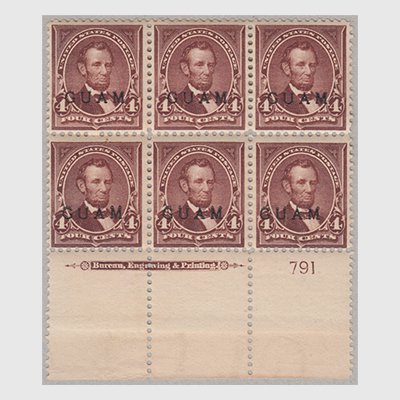 グアム 1899年 普通切手4c 6枚ブロック - 日本切手・外国切手の販売