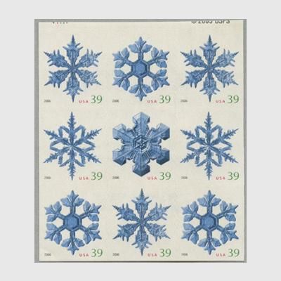 アメリカ 06年クリスマス雪の結晶 ルレット8 9枚ブロック 日本切手 外国切手の販売 趣味の切手専門店マルメイト アメリカ 06年クリスマス雪の結晶 ルレット8 9枚ブロック 日本切手 外国切手の販売 趣味の切手専門店マルメイト