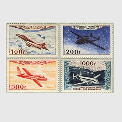 フランス 1954年航空機シリーズ1次4種 - 日本切手・外国切手の販売・趣味の切手専門店マルメイト