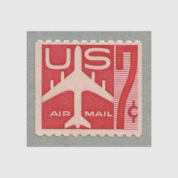 アメリカ 1960年航空切手 7c赤コイル