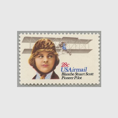 アメリカ 1980年航空切手 女性パイロット ブランシュ・スコット - 日本切手・外国切手の販売・趣味の切手専門店マルメイト