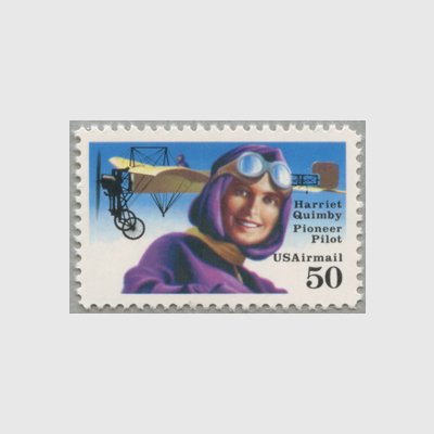 アメリカ 1991年航空切手 飛行士ハリエット・クインビー - 日本切手・外国切手の販売・趣味の切手専門店マルメイト