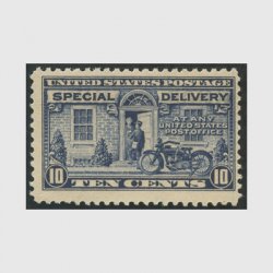 アメリカ 1922年特別配達切手 オートバイの配達10c 紺（目打11）