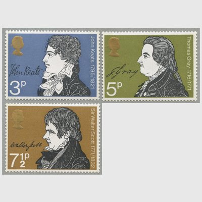 イギリス 1971年イギリスの詩人3種 - 日本切手・外国切手の販売・趣味の切手専門店マルメイト