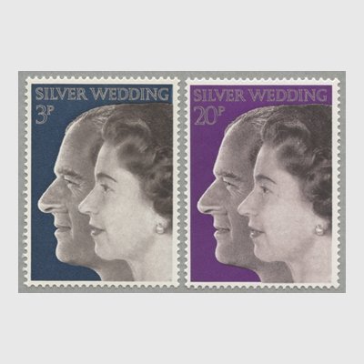 イギリス 1972年エリザベス女王銀婚式2種 - 日本切手・外国切手の販売・趣味の切手専門店マルメイト