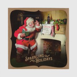アメリカ 2018年クリスマス小型シート【Sparkling Holidays コカ・コーラ　サンタクロース】