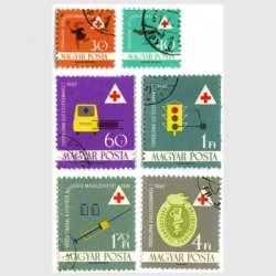 ハンガリー 1961年赤十字切手6種使用済